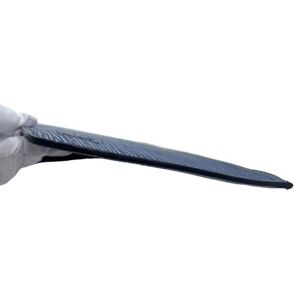 Authentic LOUIS VUITTON Denim Epi Pouch For Neverfull MM Blue Leather #36635523 - Picture 5 of 12